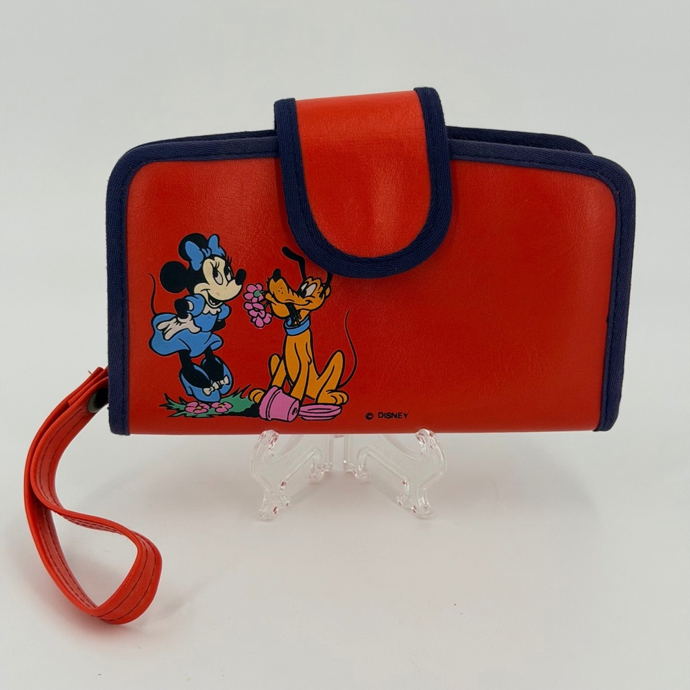 Disney‎ Clutch Wallet Women OS Red Vintage Minnie Pluto Disney Parks Exclusive